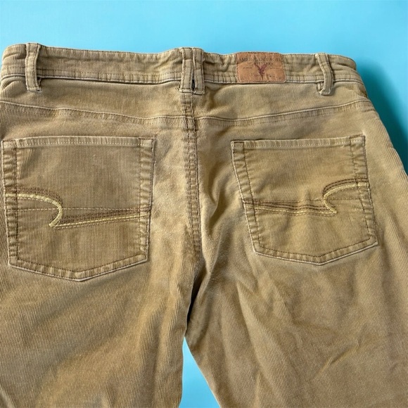 VTG American Eagle Outfitters Tan Corduroy Flare Jeans Size 6 Low Rise Y2K - Picture 4 of 11